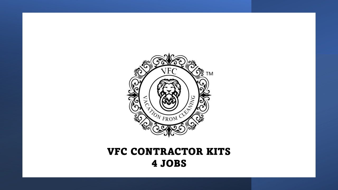 Logo and text on a blue background reading "vfc contractor kits 4 jobs.