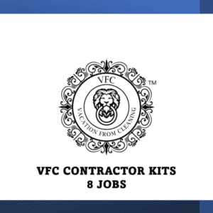 A logo with the text "VFC 8 PRODUCT SUPPLY KIT" set against a blue and white background.